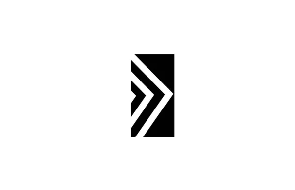 Nero Bianco Geometrico Alfabeto Lettera Logo Icona Design Modello Creativo — Vettoriale Stock