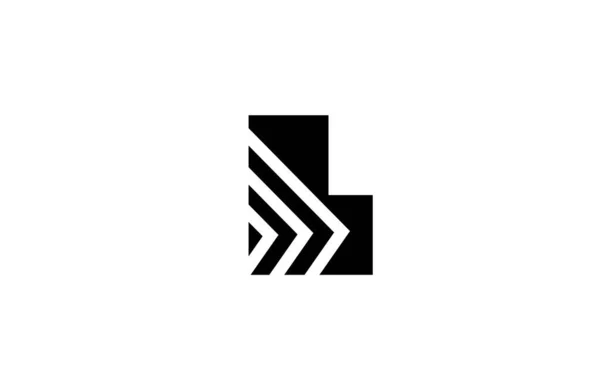 Nero Bianco Geometrico Alfabeto Lettera Logo Icona Design Modello Creativo — Vettoriale Stock