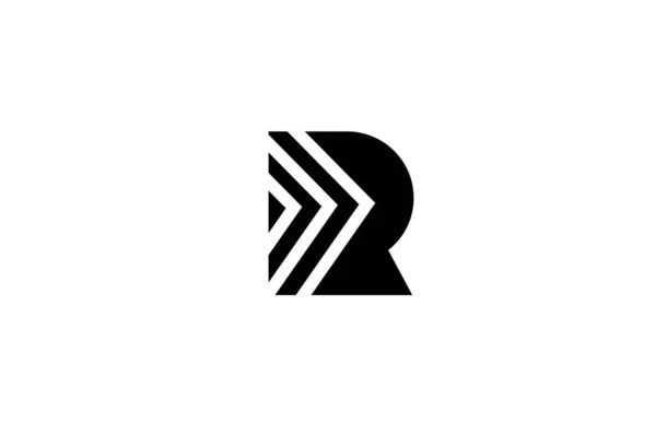 Czarna Biała Geometryczna Ikona Alfabetu Kreatywny Szablon Dla Biznesu Firmy — Wektor stockowy