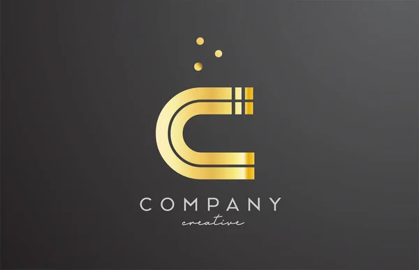 金のCアルファベット文字のロゴ ビジネスや企業のための企業創造的なテンプレートデザイン — ストックベクタ