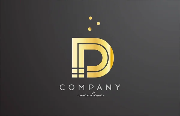 Gold Golden Alphabet Letter Logo Dots Corporate Creative Template Design — Stock Vector