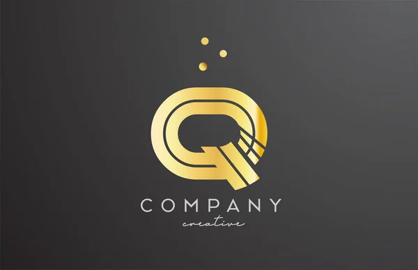 Gouden Alfabet Letter Logo Met Stippen Corporate Creatieve Template Ontwerp — Stockvector