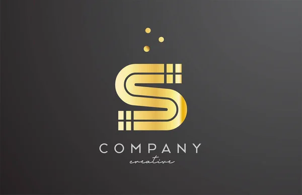 Gold Golden Alphabet Letter Logo Dots Corporate Creative Template Design — Stock Vector