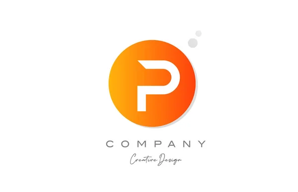 Orange Sfär Alfabet Bokstav Logotyp Ikon Design Med Punkt Kreativ — Stock vektor
