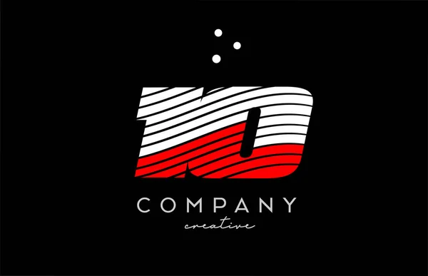 Logotipo Números Com Linhas Brancas Vermelhas Pontos Design Modelo Criativo — Vetor de Stock
