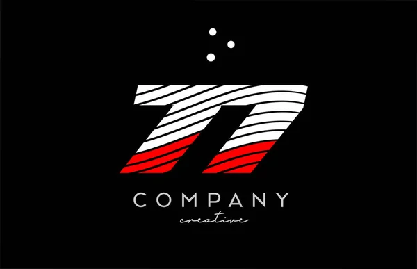 Logo Chiffres Avec Lignes Blanches Rouges Points Conception Modèles Créatifs — Image vectorielle