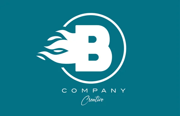 炎を持つ企業のためのB青白アルファベット文字のアイコン 会社のロゴに適した火災設計 — ストックベクタ