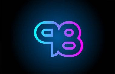 Pembe çizgi 98 numara logo tasarımı. Şirket ve iş için yaratıcı şablon