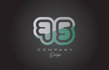 75 yeşil gri numara logo tasarımı. İş ve şirket için yaratıcı şablon