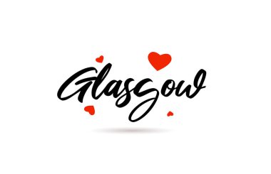 Glasgow el yazısı şehir tipografisi. Aşk dolu bir mesaj. El yazısı. Yaratıcı yazı metni