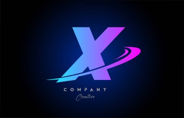 X pembe alfabe harfi logo simgesi dizaynı. İş ve şirket için yaratıcı şablon