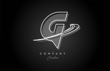 Siyah ve beyaz G çizgisi alfabe harfi logo simgesi tasarımı. Şirket ve iş için yaratıcı şablon