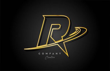 Altın harfli alfabe harfi logo tasarımı. İş ve şirket için yaratıcı şablon