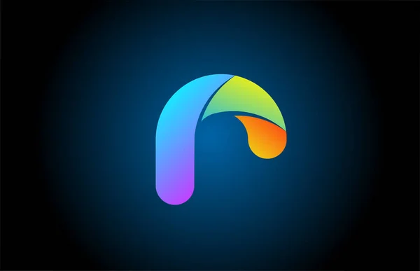 Renkli Alfabesi Harfi Logo Dizaynı Mavi Sarı Renkli Şirket Için — Stok Vektör