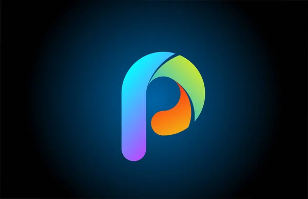 Kleurrijke Alfabet Letter Logo Pictogram Ontwerp Met Blauwe Gele Kleur — Stockvector