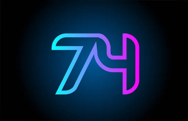 Roze Lijn Nummer Logo Pictogram Ontwerp Creatieve Template Voor Bedrijf — Stockvector