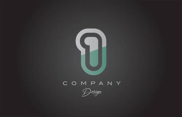 Número Gris Verde Logotipo Icono Diseño Plantilla Creativa Para Empresas — Archivo Imágenes Vectoriales