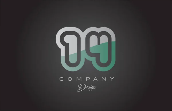 Vert Gris Numéro Logo Icône Design Modèle Créatif Pour Les — Image vectorielle
