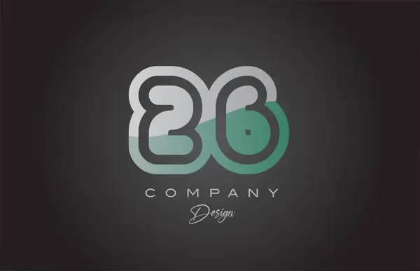 Verde Gris Número Logotipo Icono Diseño Plantilla Creativa Para Empresas — Archivo Imágenes Vectoriales