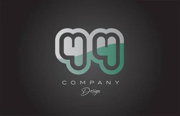 Зелений Сірий Номер Логотипу Піктограми Дизайну Креативний Шаблон Бізнесу Компанії — стоковий вектор