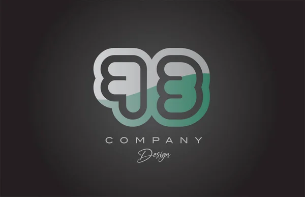 Zielony Szary Numer Logo Ikona Projektu Kreatywny Szablon Dla Biznesu — Wektor stockowy