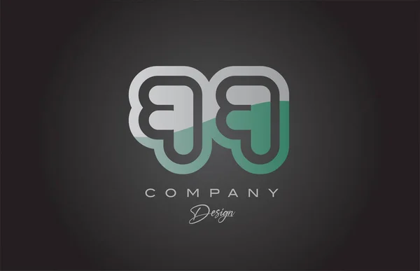 Vert Gris Numéro Logo Icône Design Modèle Créatif Pour Les — Image vectorielle