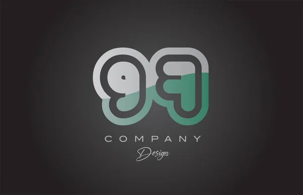 Πράσινο Γκρι Αριθμός Λογότυπο Εικονίδιο Σχεδιασμό Δημιουργικό Πρότυπο Για Τις — Διανυσματικό Αρχείο