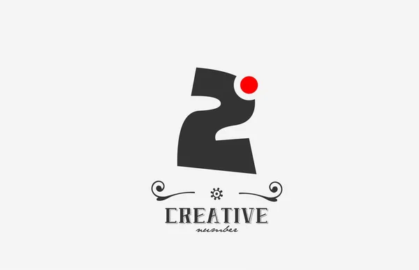 Сірий Номер Логотипу Дизайн Піктограми Червоною Крапкою Креативний Шаблон Компанії — стоковий вектор