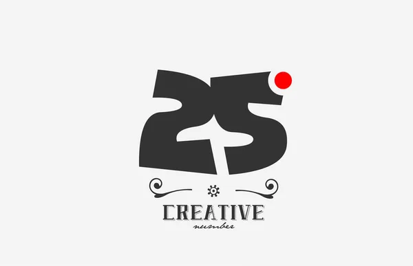 Сірий Дизайн Логотипу Номерів Червоною Крапкою Креативний Шаблон Компанії Бізнесу — стоковий вектор