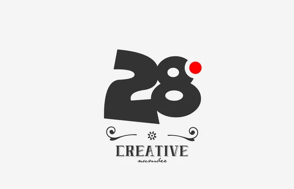 灰色28数字图标设计与红点 公司和企业的创意模板 — 图库矢量图片