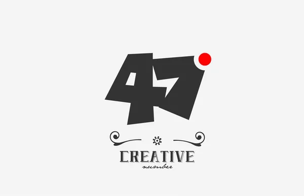 Šedé Číslo Logo Design Ikony Červenou Tečkou Kreativní Šablona Pro — Stockový vektor