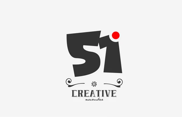 Сірий Номер Логотип Іконки Червоною Крапкою Креативний Шаблон Компанії Бізнесу — стоковий вектор