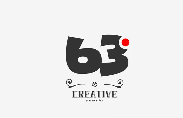 Design Ícone Logotipo Número Cinza Com Ponto Vermelho Modelo Criativo — Vetor de Stock