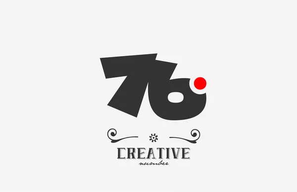 Γκρι Αριθμός Λογότυπο Εικονίδιο Σχεδιασμό Κόκκινη Κουκίδα Δημιουργικό Πρότυπο Για — Διανυσματικό Αρχείο