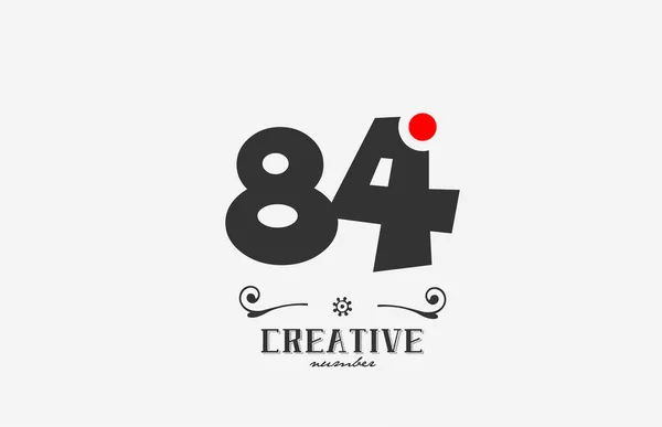 灰色84数字图标设计与红点 公司和企业的创意模板 — 图库矢量图片