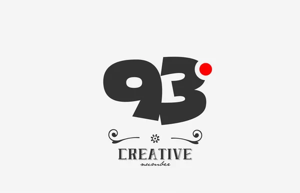 灰色93数字图标设计与红点 公司和企业的创意模板 — 图库矢量图片