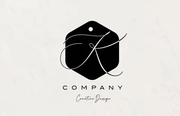 Poligono Bianco Nero Alfabeto Lettera Logo Icona Design Con Punto — Vettoriale Stock