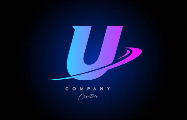 Pink Blue Alphabet Letter Logo Icon Design Swoosh Creative Template — Stock Vector