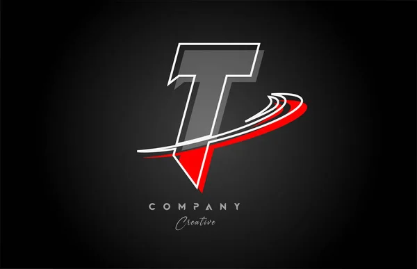 Red Grey Line Alphabet Letter Logo Icon Design Swoosh Creative — Stock Vector