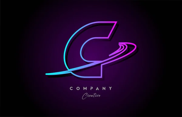 Blue Pink Alphabet Letter Logo Icon Design Swoosh Creative Template — Stock Vector