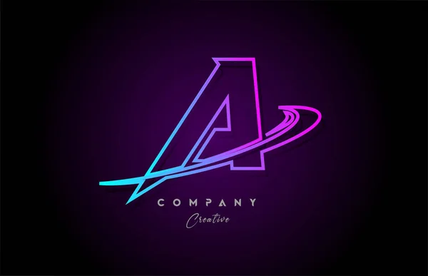 Blue Pink Alphabet Design Ícone Logotipo Letra Com Swoosh Modelo —  Vetores de Stock