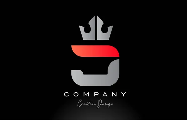 Orange Alphabet Letter Logo Icon Design King Crown Creative Template — Stock Vector