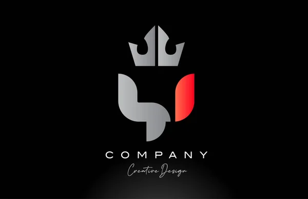 Orange Alfabet Bokstav Logotyp Ikon Design Med Kung Krona Kreativ — Stock vektor