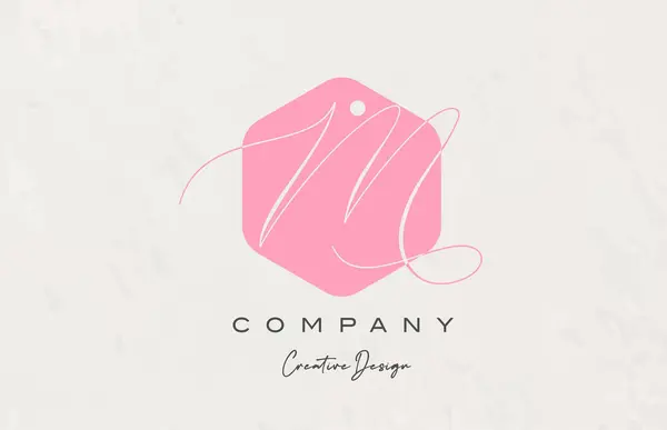 Rosa Poligono Alfabeto Lettera Logo Icona Design Con Punto Elegante — Vettoriale Stock