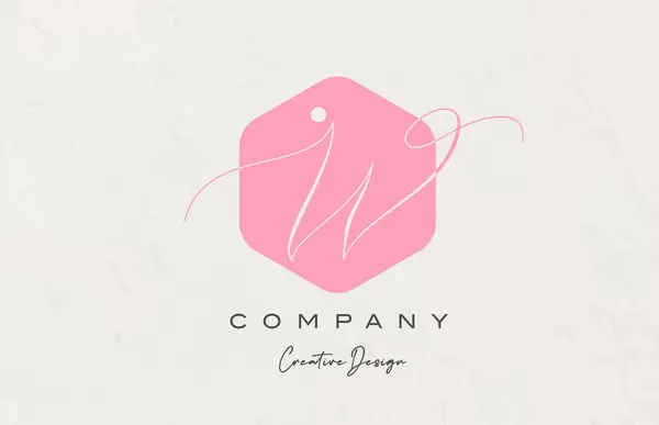 Poligono Rosa Alfabeto Lettera Logo Icona Design Con Punto Elegante — Vettoriale Stock