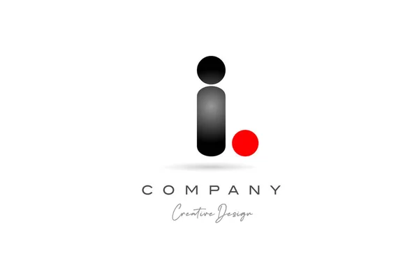 Rouge Point Noir Lettre Alphabet Logo Icône Design Avec Dégradé — Image vectorielle
