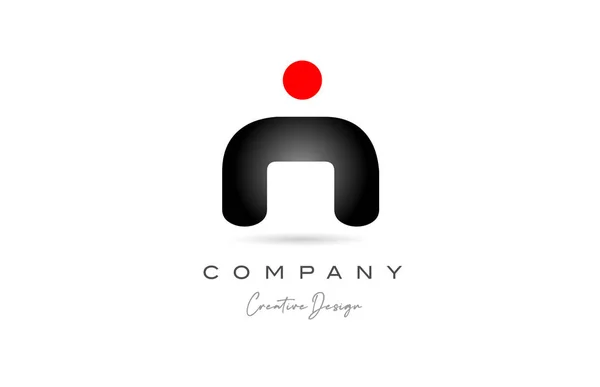 Rosso Nero Puntino Alfabeto Lettera Logo Icona Design Con Gradiente — Vettoriale Stock