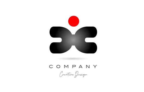 Vermelho Ponto Preto Alfabeto Letra Logotipo Ícone Design Com Gradiente — Vetor de Stock