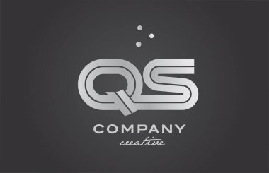 Altın sarısı QS kombinasyonu alfabe kalın harf logosu ve noktalar. Şirket ve iş dünyası için yaratıcı şablon tasarımına katıldı