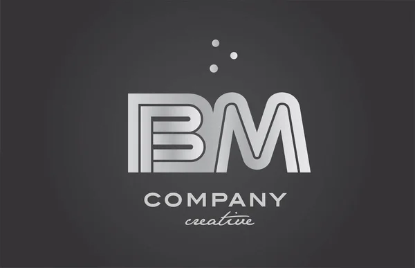 Black Grey Combination Alphabet Bold Letter Logo Dots Joined Creative — Stock Vector